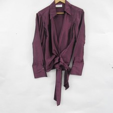 Artigiano Blouse UK 16 Purple Plum Wrap Jacket Occasion Party Wedding