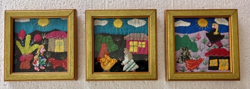 Vintage folk art textile - folk,