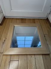 Excellent Condition: Wooden Square Light Brown Mirror (49cmx 49cm)
