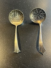 Two Vintaged Silver Plated Sugar Sifter Spoons