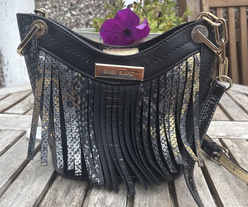 River island black faux - river,