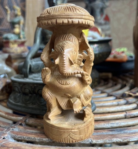 Vintage indian carved wooden - carved,