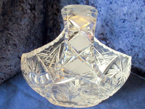Large vintage lead crystal cut - large,
