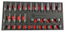 Britool Hallmark 3/8"D 32pce Impact Socket Set Std & Deep 7mm - 22mm 12 Point
