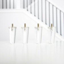 Furniture Legs Set of 4, Premium 4 inch Acrylic Mid Century Replacement Feet