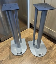Pair of Heavy Duty Atacama Metal Hi-Fi Silver Speaker Stands - Nexus - 60cm tall