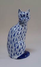Blue & White Ceramic Cat