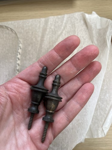 Pair finials metal - pair,