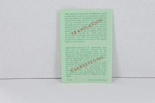 Rolex translation booklet - booklet,