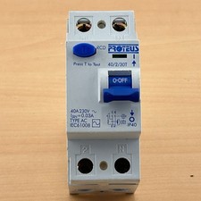 Proteus  40/2/30T 40 Amp 30mA Double Pole RCD Type AC IP40 40A