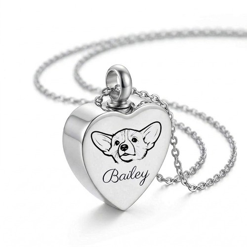 Personalised pet urn heart - pet,