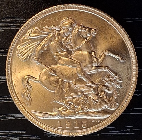 1915 gold sovereign london - gold,