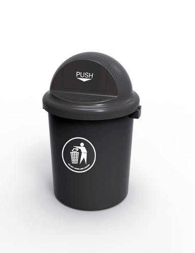 Dark grey plastic rubbish bin - grey,