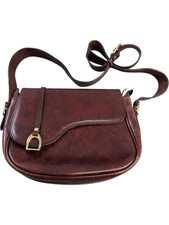Mannelli Leather Crossbody Saddle Bag Brown - Medium Size