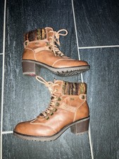 Relife By Pavers Ladies Eu37 Uk Size 4 Brown Ankle Boots Fur Lined New No Tags