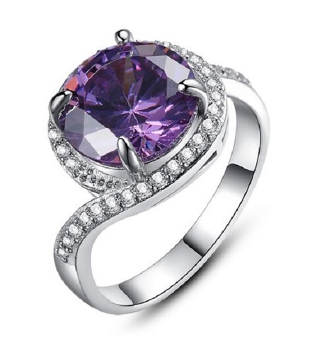 Platinum plated 12mm amethyst - plated,