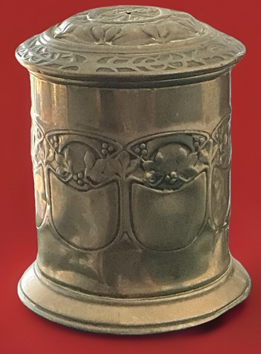 Art nouveau brass tobacco - art,