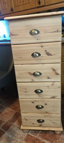 Solid pine drawer tall boy - solid, 6
