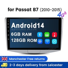 For VW Passat B6 B7 CC Carplay 10.1"Android14 Car Stereo GPS Sat Navi Radio 128G