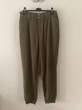 Gorgeous Ladies F&F Khaki Cuffed Trousers, UK Size 14, Excellent Condition