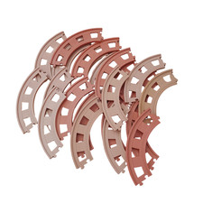 22x ELC Happyland Train Track Expansion Pieces Brown Curved Light and Dark Brown