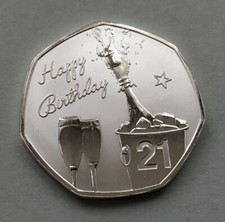 Happy 21st Birthday Commemorative Metal Coin / Gift / Present / Party
