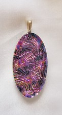 Pendant ~ Fireworks ~ Pinks & Multicolour Dichroic Glass ~ Hand Crafted Glass