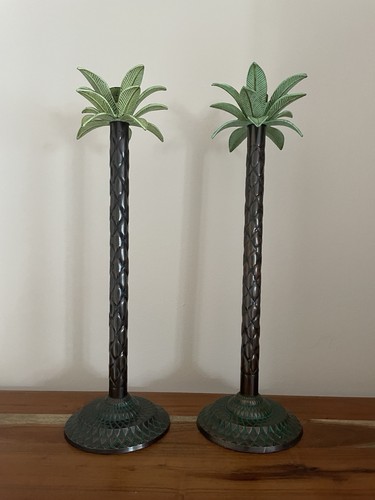Pair vintage metal palm - of,