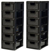 2 x 6 Tier Rattan Effect