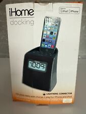 Ihome FM clock radio docking station with lightning play & charge connection