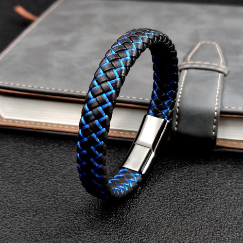 Mens genuine leather - genuine, braided