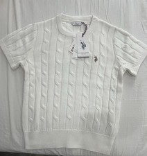 US Polo Assn White Cable Knit