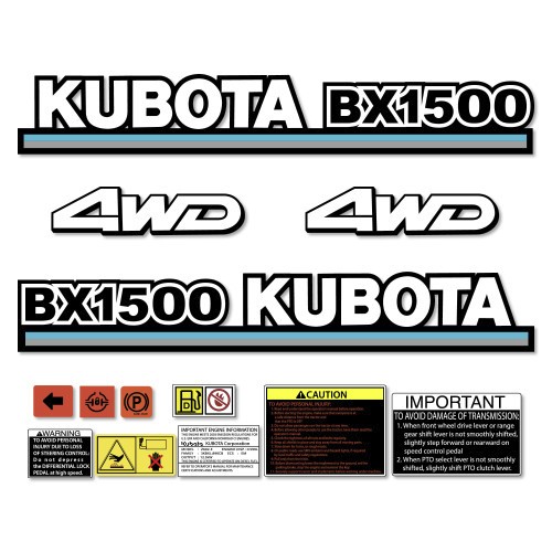 Kubota bx1500 decal - decal, kit