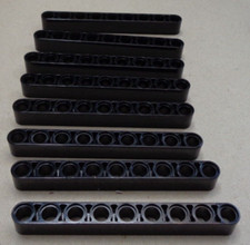 LEGO TECHNIC Parts 40490 4645732 Beams  1x9 Black x8