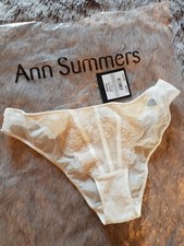 RP16£ Wedding Bride knickers brief bikini 10 M Ann Summers ivory thong lingerie 