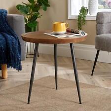 Small Coffee Table Round Rustic Solid Mango Wood Living Room Furniture Unit