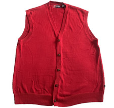 Vintage Chaps by Ralph Lauren Men’s Red Tank Top Button up Size XL