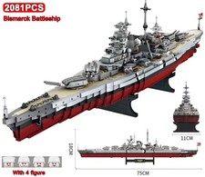 2081pcs WW2 Bismarck Fast Battleship Building Block Set