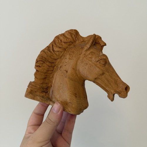 Wooden hand carved horse head - hand,