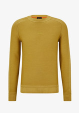 BOSS Mens Jumper Yellow Round
