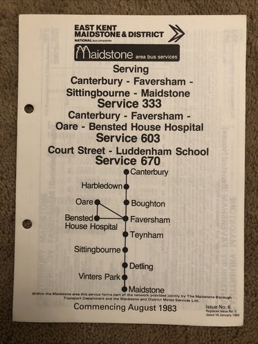 East kent timetable - east, leaflet