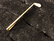 Golf club gold plated tie clip