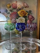 Vintage coloured cut crystal - coloured,