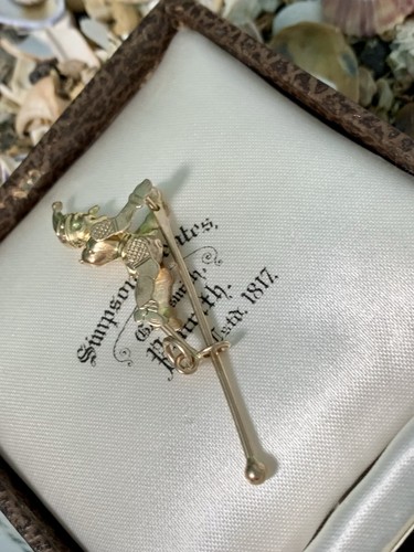 Antique gold punch charm - mr,