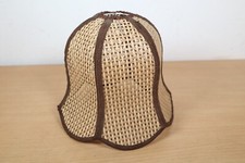Vintage Bamboo Light Shade Scalloped Scandi Woven Tulip Boho Tiki Retro Rattan