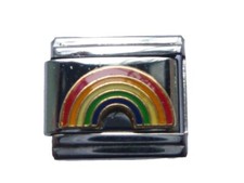 SILVER RAINBOW ITALIAN CHARM fits all 9mm classic Italian bracelets F12