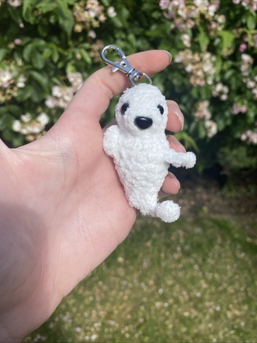 Crochet white seal plushie - plushie, sea