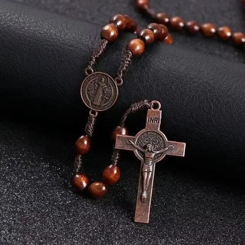 Wooden rosary cross handmade - wooden,