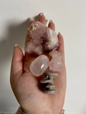  Crystal Bundle Joblot X4  Crystals - Pink Amethyst & Rose Quartz 