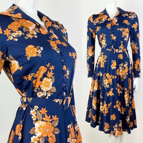 Vtg 60s 70s blue orange - 60s,